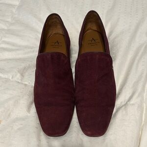 Aquatalia Burgundy Suede Slip-Ons